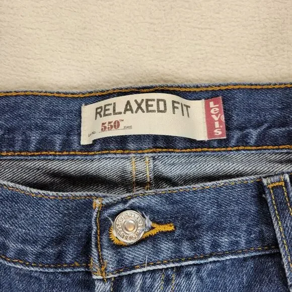 Vintage Levis 550 Jeans Mens Sz 40x32 Blue Medium Wash Denim Gorpcore Y2k Jean - Picture 10 of 16